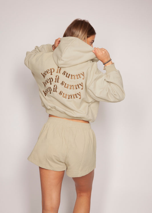 THE KEEP IT SUNNY CROPPED ZIPPER HOODIE