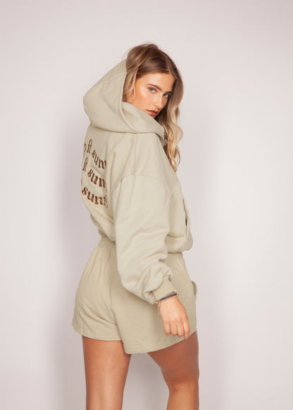 THE KEEP IT SUNNY CROPPED ZIPPER HOODIE