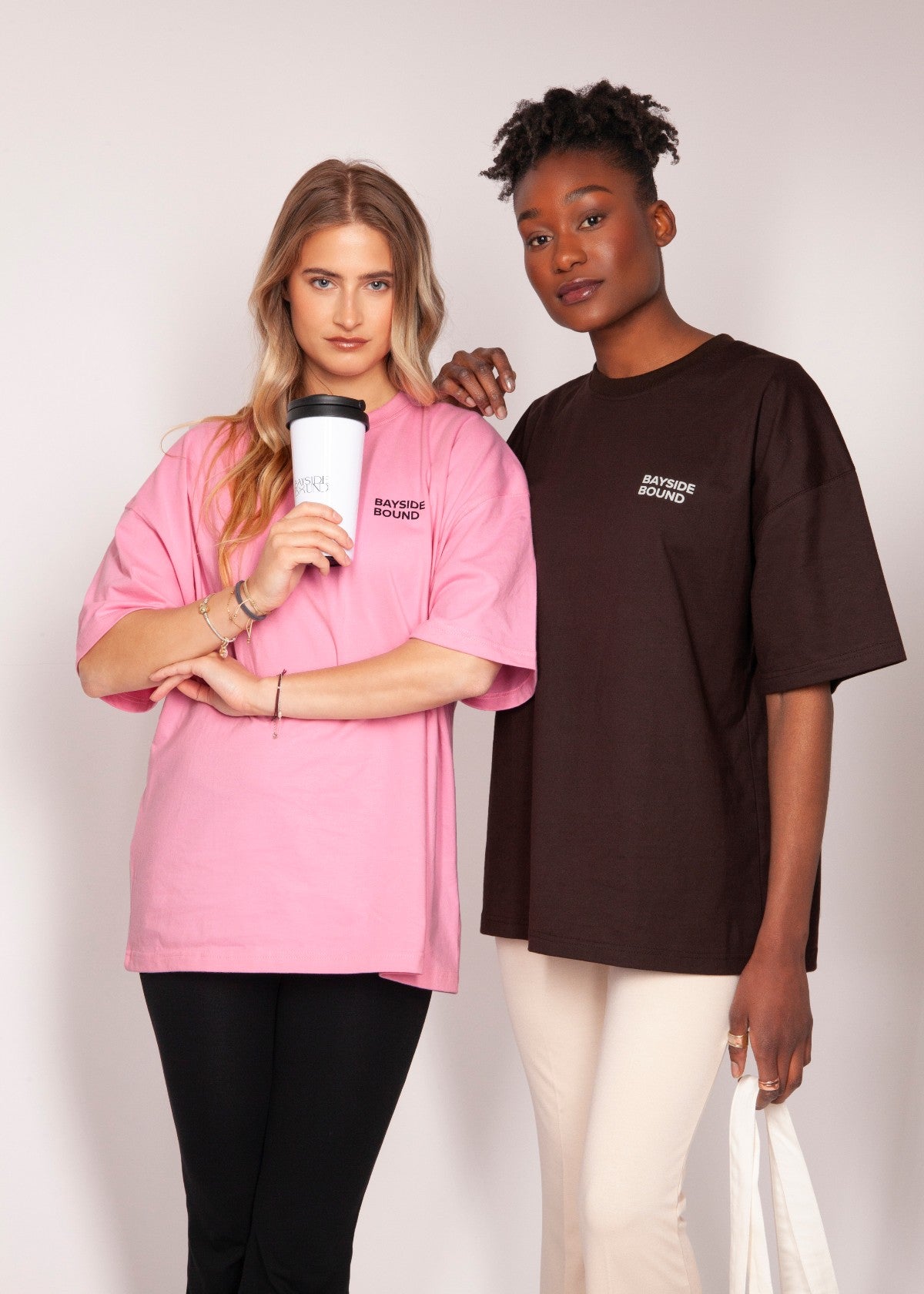 THE PILATES BOUND© OVERSIZE TEE BROWN