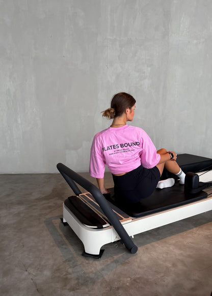 THE PILATES BOUND© OVERSIZE TEE PINK