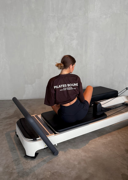 THE PILATES BOUND© OVERSIZE TEE BROWN